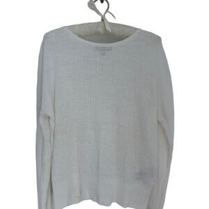 Banana Republic linen blend white long sleeve SM nubby NWOT oldmoney quietluxury